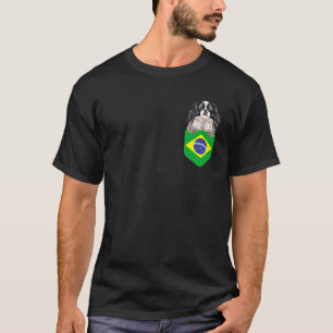 Braziliaanse Vlag Japanse Chin Hond In Zak T-shirt