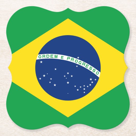 Braziliaanse vlag kartonnen onderzetters (Voorkant)