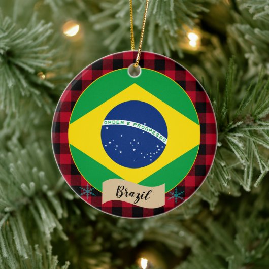 Braziliaanse vlag keramisch ornament (Boom)