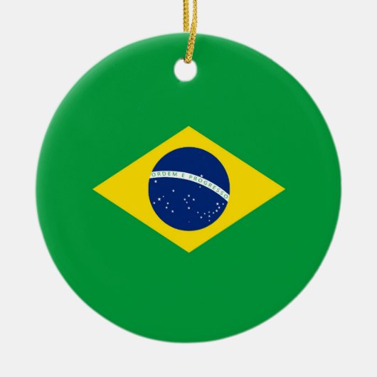 Braziliaanse vlag keramisch ornament (Voorkant)