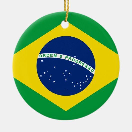 Braziliaanse vlag keramisch ornament (Voorkant)