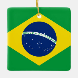 Braziliaanse vlag keramisch ornament