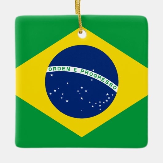 Braziliaanse vlag keramisch ornament (Voorkant)