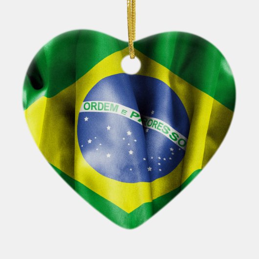 Braziliaanse vlag keramische keramische keramische keramisch ornament (Voorkant)