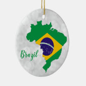 Braziliaanse vlag - kerstkaart keramisch ornament (Rechts)