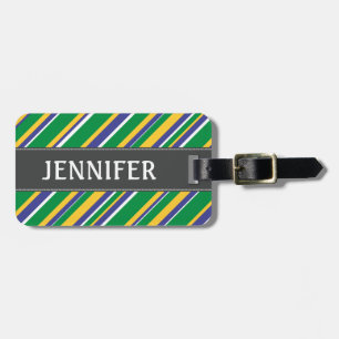 Braziliaanse vlag, kleur geïnspireerde strips + na bagagelabel