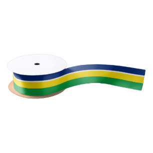 Braziliaanse vlag kleuren lint, Brazilië /sport Satijnen Lint