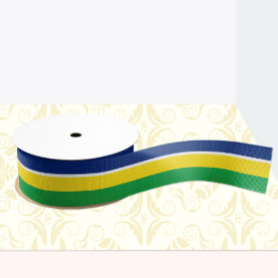 Braziliaanse vlag kleuren lint, Brazilië / sport Satijnen Lint