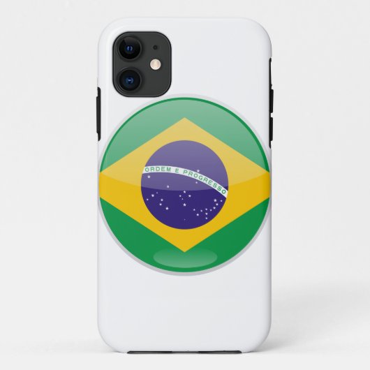 Braziliaanse Vlag Knop Case-Mate iPhone Case (Achterkant)