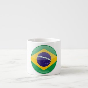 Braziliaanse Vlag Knop Espresso Kop