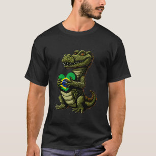 Braziliaanse Vlag Krokodil Braziliaanse Wortels Br T-shirt