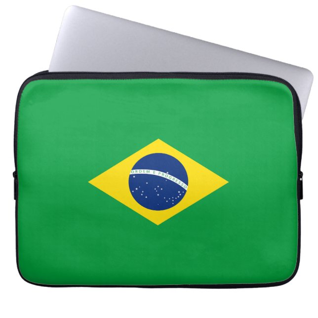 Braziliaanse vlag laptop sleeve (Voorkant)
