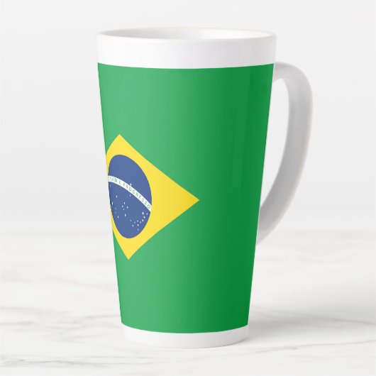 Braziliaanse vlag latte mok (Rechterhoek)