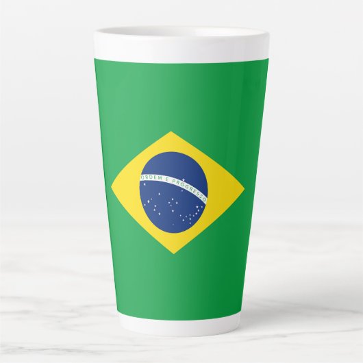 Braziliaanse vlag latte mok (Voorkant)