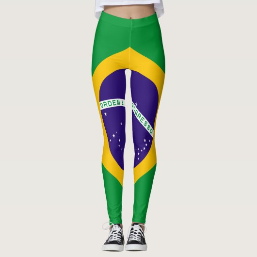 Braziliaanse vlag leggings (Voorkant)