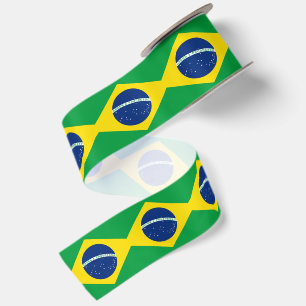 Braziliaanse vlag lint, Brazilië patriotten / spor Satijnen Lint