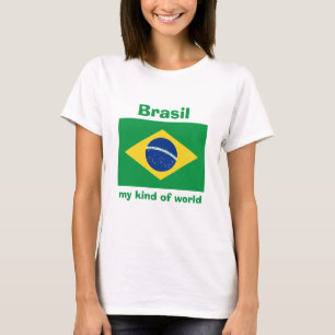 Braziliaanse vlag + Map + Tekst T-shirt