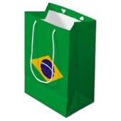 Braziliaanse vlag medium cadeauzakje (Voorkant Gekanteld)