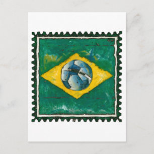 Braziliaanse vlag met een balstempel briefkaart