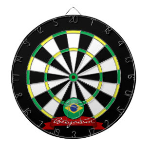 Braziliaanse vlag met een kleine ronde dartbord