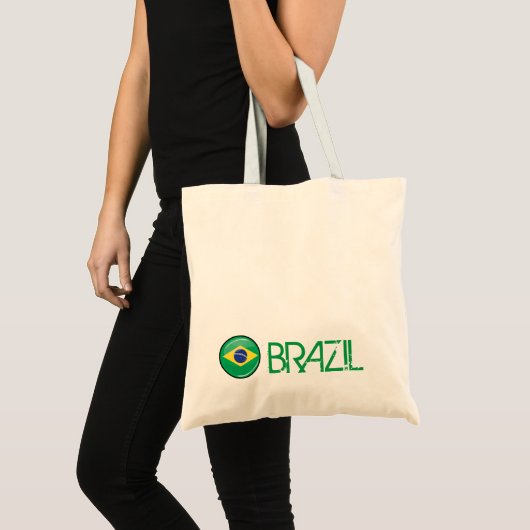 Braziliaanse vlag met een kleine ronde tote bag (Voorkant (product))