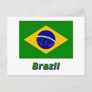 Braziliaanse vlag met naam briefkaart