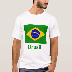 Braziliaanse vlag met naam in het Portugees T-shirt