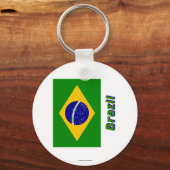 Braziliaanse vlag met naam sleutelhanger (Voorkant)