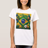 Braziliaanse vlag met toekans en tropische element t-shirt (Voorkant)