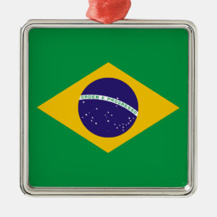 Braziliaanse vlag metalen ornament