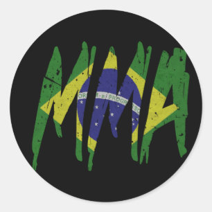 Braziliaanse vlag MMA Ronde Sticker