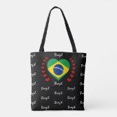 Braziliaanse vlag/mode van de Braziliaanse hartsla Tote Bag (Achterkant)