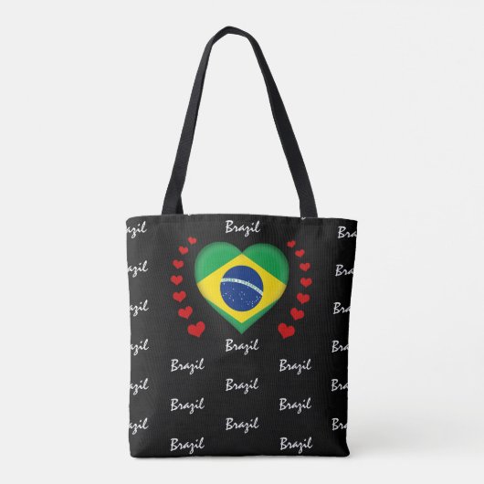 Braziliaanse vlag/mode van de Braziliaanse hartsla Tote Bag (Achterkant)