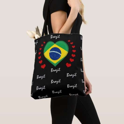 Braziliaanse vlag/mode van de Braziliaanse hartsla Tote Bag (Dichtbij)