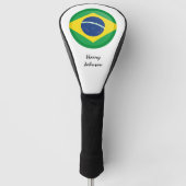Braziliaanse vlag & Monogrammed Golfclubs Hoesjes Golfheadcover (Voorkant)