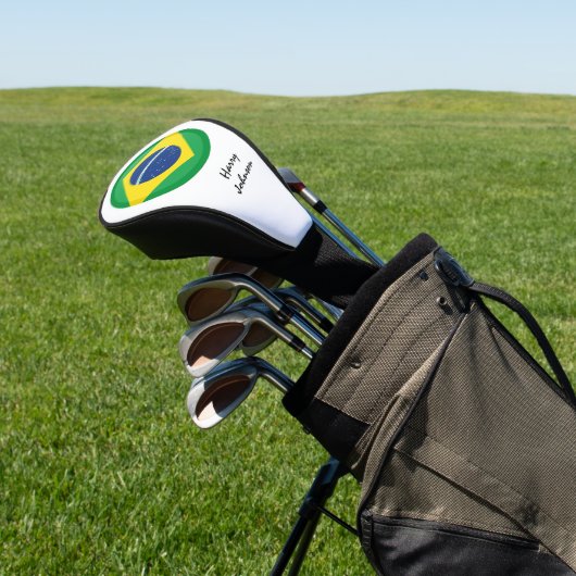 Braziliaanse vlag & Monogrammed Golfclubs Hoesjes Golfheadcover (Insitu)