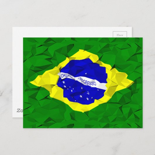 Braziliaanse vlag neergestort briefkaart (Voorkant / Achterkant)