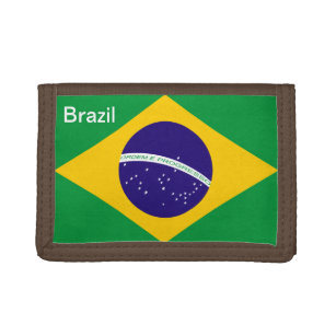 Braziliaanse vlag op een drievoud portemonnee