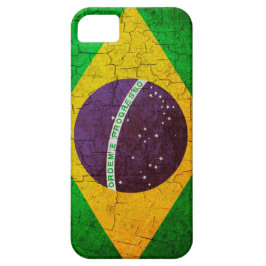  Braziliaanse vlag op een gekraakte achtergrond Case-Mate iPhone Case