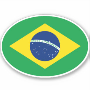 Braziliaanse vlag Ovaal Sticker