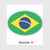 Braziliaanse vlag Ovaal Sticker (Vel)