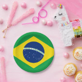 Braziliaanse vlag papieren bordje (Feest)