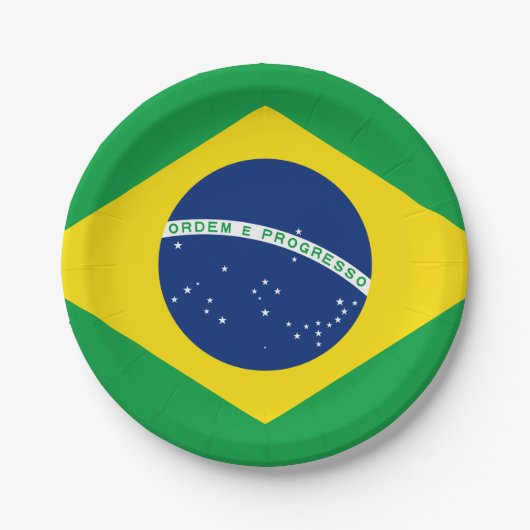 Braziliaanse vlag papieren bordje (Voorkant)