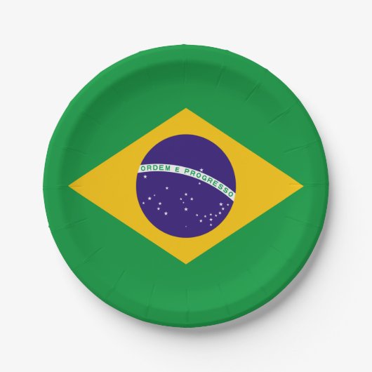 Braziliaanse vlag papieren bordje (Voorkant)