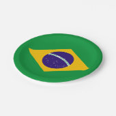 Braziliaanse vlag papieren bordje (Gekanteld)