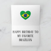 Braziliaanse vlag Patriottic Birthday Kaart (Binnen)