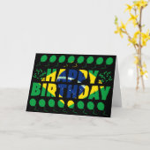 Braziliaanse vlag Patriottic Birthday Kaart (Gele Bloem)
