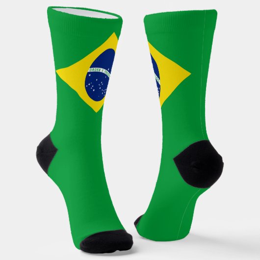 Braziliaanse vlag - patriottische Braziliaanse nat Sokken (Gebogen)