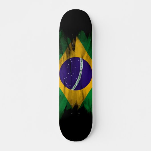 Braziliaanse vlag, penseelstreek, nationale vlag persoonlijk skateboard (Voorkant)