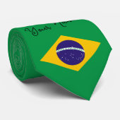 Braziliaanse Vlag Persoonlijk Stropdas (Opgerold)